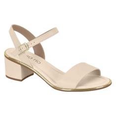 Sandália Beira Rio Creme Salto Baixo (Creme, BR, Adulto, Numérico, 36)