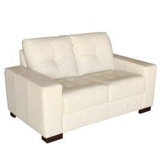 Sofá 2 Lugares Sala de Estar 150cm Milão Couro Off White - Gran Belo