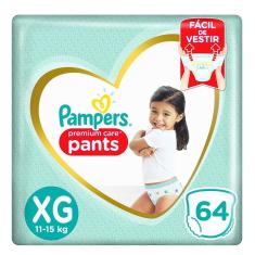 Fralda Pampers Premium Care Pants Top Tamanho XG 64 unidades