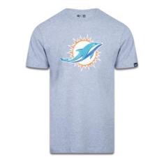 Camiseta Nfl Miami Dolphins Preto Mescla Cinza New Era