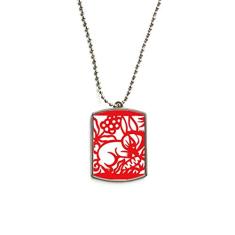 DIYthinker Colar para animais de estimação com corrente de aço inoxidável do zodíaco da China com pingente de identificação de cachorro