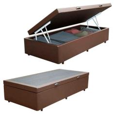 Cama Box Baú Solteiro Sintético SerenePrime Marrom 88x188x44