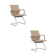 Kit com 2 Cadeiras Base Fixa Manhattan  Cinza