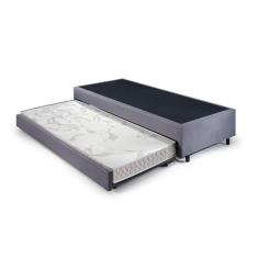 Bicama Solteiro King 96x203x28cm Suede e Colchão Auxiliar D23 78x188x12cm Ecoline Cinza
