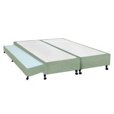Cama Box Base c/Auxiliar Queen Poli Tecido Green (158x198x27) - Castor