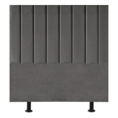Cabeceira Estofada Cama Box Solteiro 90 Cm Mavie Suede Cor:cinza Escuro