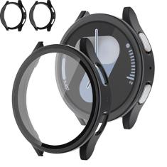 Capa protetora de tela para Samsung Galaxy Watch 7 40 mm, pacote com 2 capas rígidas de policarbonato fosco capa de substituição de filme temperado para Samsung Watch 7 40 mm, protetor de tela