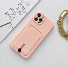 Capa de telefone para iPhone 15 14 13 12 Mini 11 Pro Max X XR XS Max 15 7 8 Plus SE 2020 Carteira fashion com suporte de cartão Capa de TPU macia, rosa, para iPhone 11