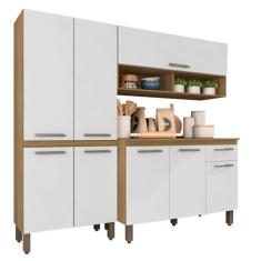 Armário De Cozinha Tieli 3 Peças Boreal/branco - Móveis Arapongas Boreal/branco