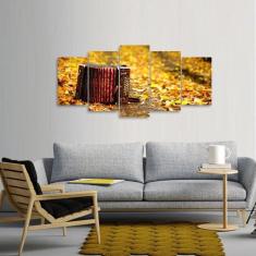 Quadro decorativo Acordeon Mosaico 5 Peças Paisagem 125x60 - Quadros D