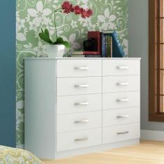 Cômoda Austin 10 Gavetas Branco - Evidência Móveis - Evidencia Móveis