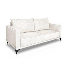 Sofá 2 Lugares Eros Linho Bouclê Off White 160 cm - Modern