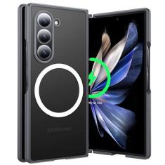 FNDMIL Capa magnética NO.1 para Samsung Galaxy Z Fold 6 com MagSafe [não serve para ZFold outros] [teste de queda de grau militar] [antiimpressões digitais] [fosco translúcido] amortecedor de silicone