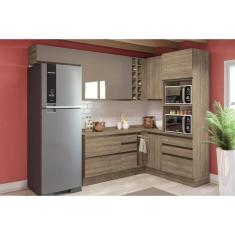 Balcão De Cozinha Canto Reto Maxxi G748 1 Porta C/ Tampo Nogal/orion - Kappesberg