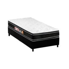 Cama Box Solteiro: Colchão Espuma D33 Castor Black E White Double FaceBase Suede Black(88x188)
