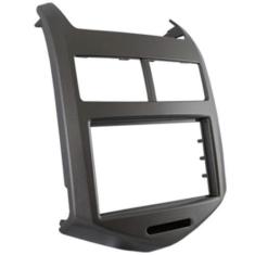 Moldura 2 Din Sonic Hatch Sedan 2012 à 2015 Cinza Grafite Painel Centr