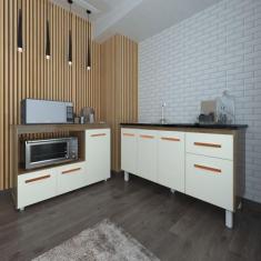 Balcão Armário Camila Cozinha Gabinete de Pia 140 cm e Balcão para For