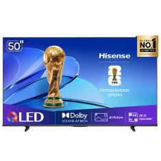 Smart TV QLED 4K Hisense 50" polegadas 50Q6QVV com Processador AI, Dolby Vision Atmos e Compatibilidade Alexa e Google