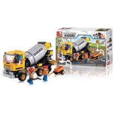 Blocos De Montar Caminhão Betoneira 296 Peças - Multikids