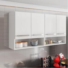 Armario Aereo para Cozinha 4 Portas Branco Bulgária Brienza Movelaria