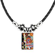 DIYthinker Colar Spring Happy New Year Jewelry Torque pingente de corda de couro