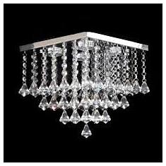 LUSTRE DE CRISTAL PARA SALA, QUARTO,HALL,MODELO TORRE DE PEÃO BASE DE INOX 20X20CM