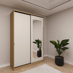 Guarda Roupa Modular 2 Portas 4 Gavetas 4 Prateleiras Nancy Cedro/Off White