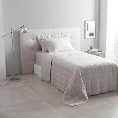 Jogo de Cama Solteiro Cetim 300 Fios Buddemeyer Damask Stripes 100% Algodão Penteado Bege 3 peças