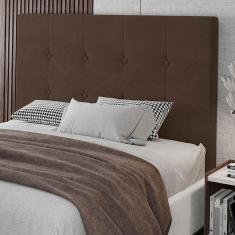 Cabeceira Cama Box Casal Queen Size Luana 160cm Veludo Marrom - Abmaza