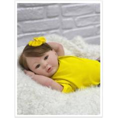 Bebê Reborn Menina  Realista Silicone, Banho Cabelo FioAFio - Mundo Az