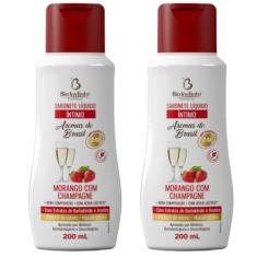 Kit 2 Sabonete Íntimo Morango Champagne 200Ml - Bio Instinto