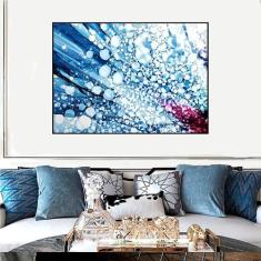 Quadro Canvas Abst. Craquelado Azul e Roxo 40x60 - LUGGUI ART  FOTOG