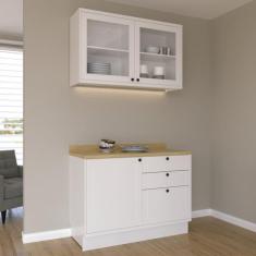 Cozinha Compacta com Vidro 2 Peças 3 Portas 3 Gavetas Sevilha - Herval