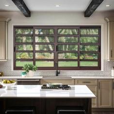 Janela Elite com Travessas 4 Folhas Moveis 100 X 200 Vidro Liso - Brim