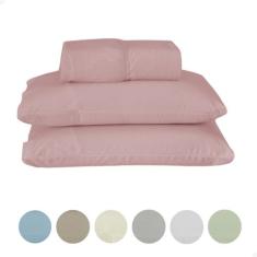 Jogo de Lençol Queen 3 Peças Percal 140 Fios Liso Algodão - Valle Enxo