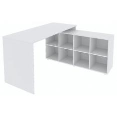 Mesa Escrivaninha Em L 8 Nichos Barcelona Branco