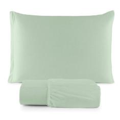 Jogo Cama Lençol Sonnet Solteiro Malha Lisa 100% Algodão Macio 2 Peças