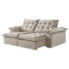 Sofá 4 Lugares Retrátil E Reclinável Martins M-147 Veludo Creme