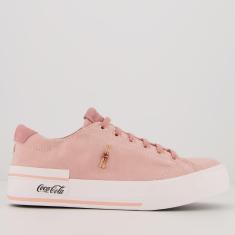 Tênis Coca Cola Leblon Suede Feminino Rosa-Feminino