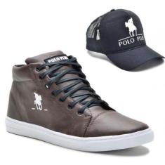 Kit Tênis Casual Confortável Masculino Com Um Boné Aba Curva Fecho Ajustável-Masculino