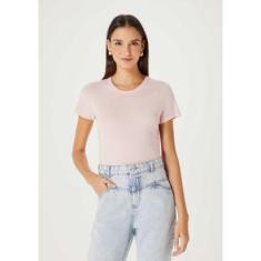 Blusa Básica Feminina Manga Curta - Bege G-Feminino