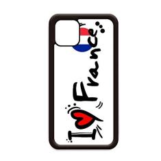 Capa I Love France World Flag Heart para iPhone 12 Pro Max para Apple Mini Mobile Case Shell