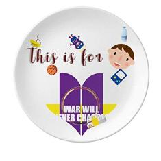 War Will Never Changes Prato de porcelana Jantar Redondo Prato Boy Man