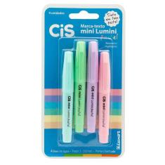 Marca Texto Mini Lumini pastel 4 cores Cis