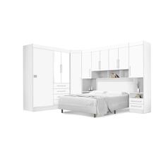 Dormitório Completo Georgia J&A Branco Para Cama Box 1,38m Casal