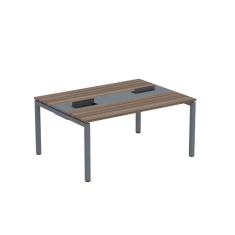 Mesa Plataforma Dupla com Pé de Aço para Coworking 150x120 Pdc15/12/2p Walnut/Grafito