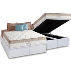 Cama Box Baú King: Colchão Molas Anjos Superlastic King Best + Base CRC Courano White(193x203)