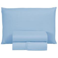 Kit Lençol Solteiro 3 Peças com Elástico e Fronha 400 Fios Toque Avelu