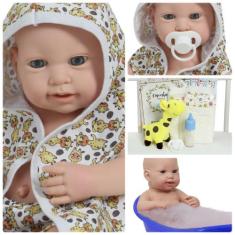 Boneco Reborn Luca Com Saída de Banho Girafinha Completo - Cegonha Reb