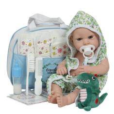 Boneco Reborn Menino Recém Nascido Saída de Banho Jacare - Cegonha Reb